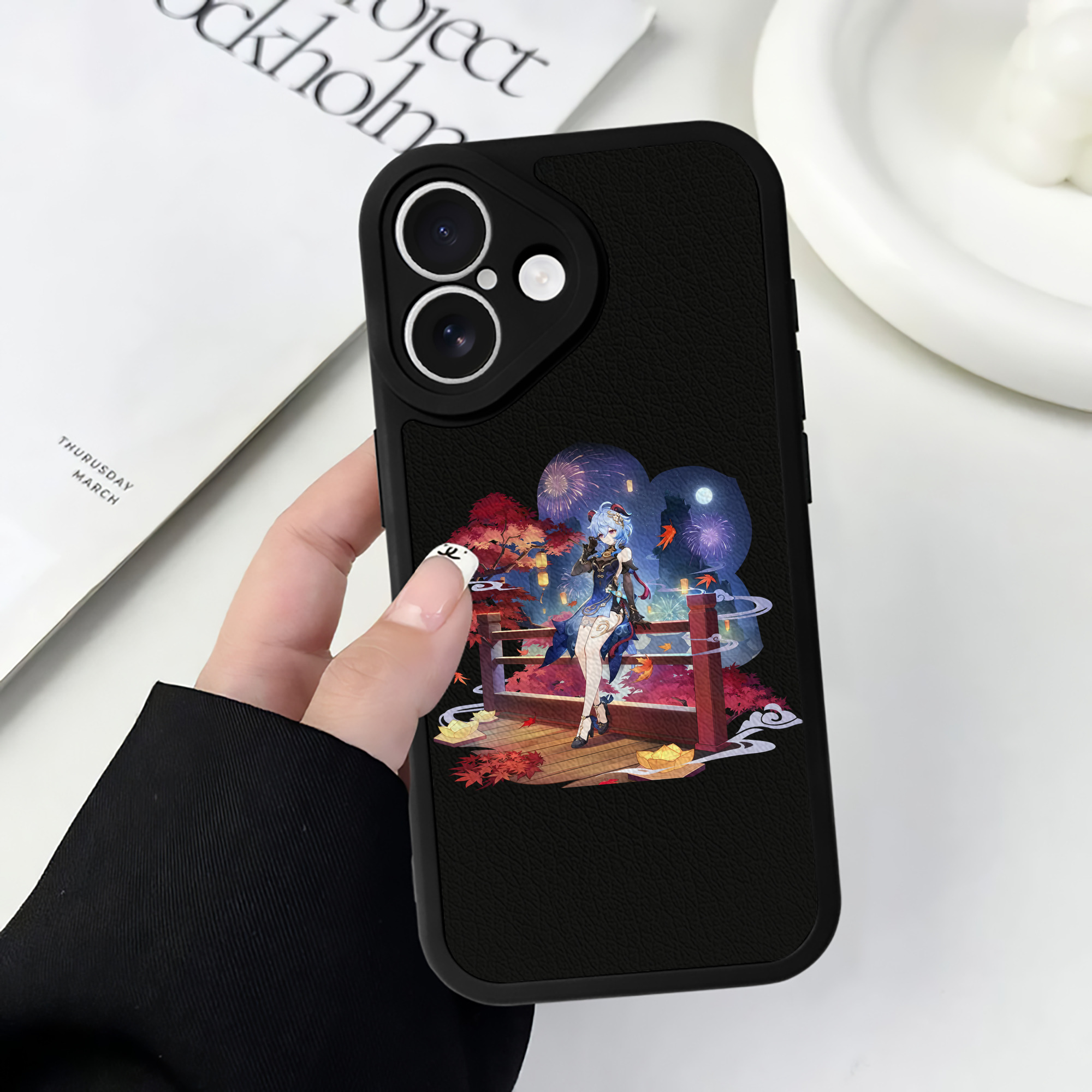 げんし神 甘雨 かんう genshin Ganyu 【iPhone 16シリーズ対応】シリコンスマホケース（レザー調） 材質：シリコン
